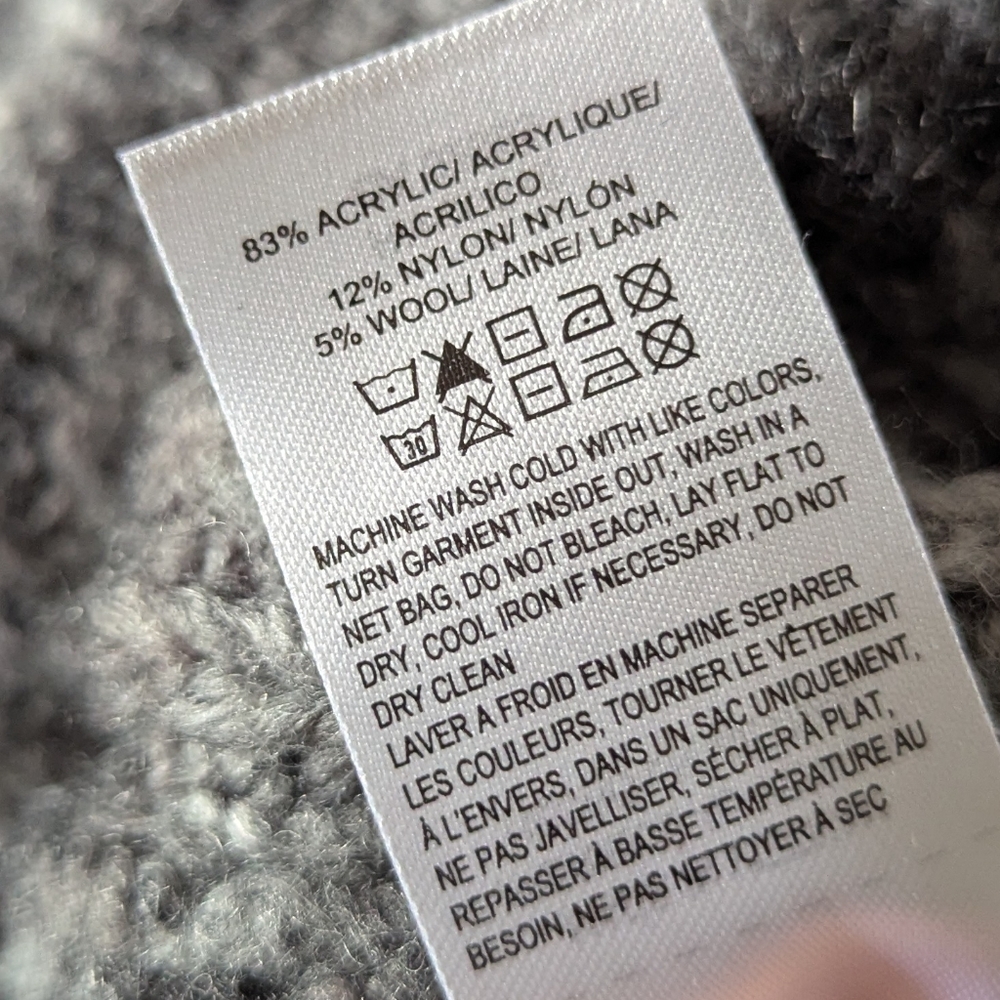 Lucky Brand Gray Crewneck Sweater with Stripes - Picture 3 of 4